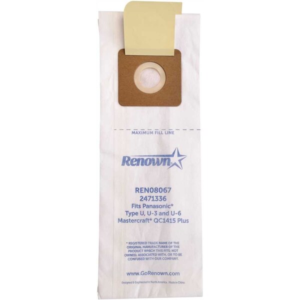 Vacuum Bag for Panasonic U.Equivalent to MC-115PT, MCV215, MCV234P, MC-V145MT, 3PK